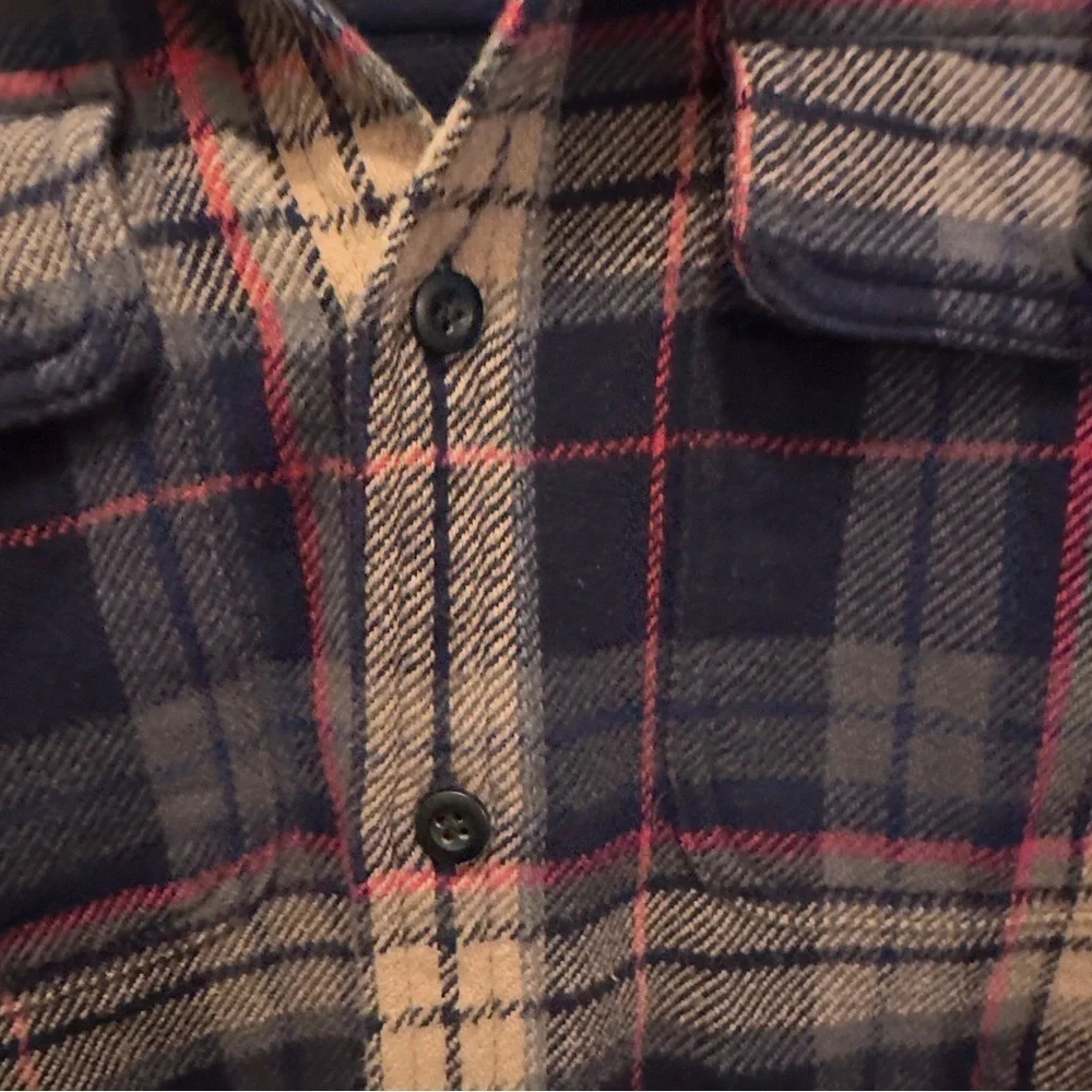 American Eagle Outfitters Men's Plaid Jacket - Navy and Tan